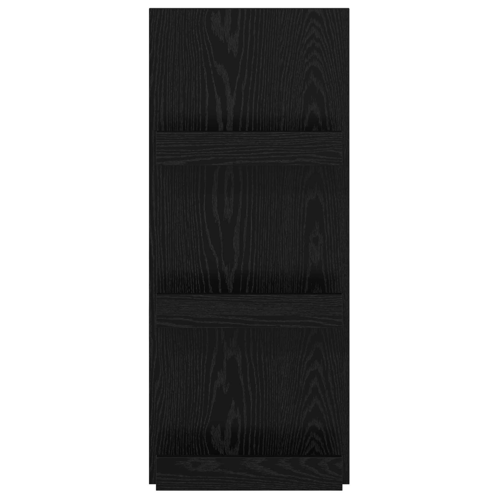 VidaXL Tijdschrift Rek Zwart Eiken 51 x 11 x 102 cm Bewerkt hout