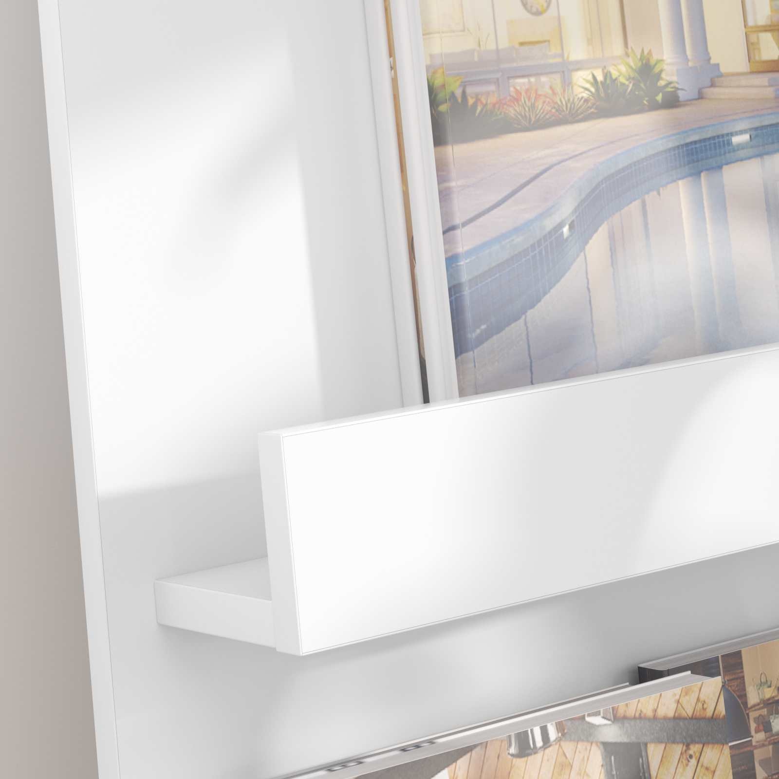 VidaXL Tijdschrift Rek met plank Wit 51 x 11 x 102 cm Bewerkt hout