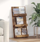 VidaXL Tijdschrift Rek met plank Oudhout 51 x 11 x 102 cm Bewerkt hout