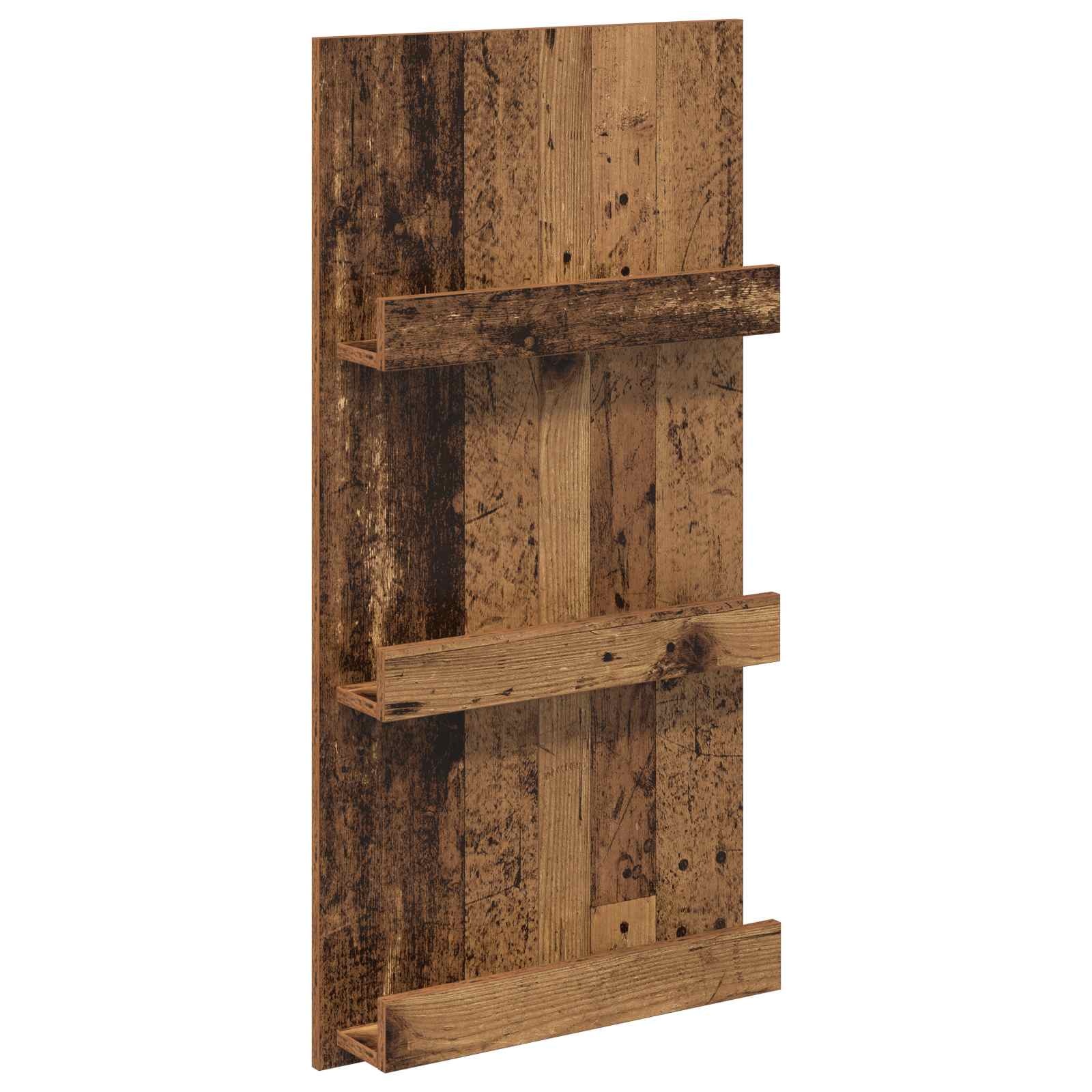 VidaXL Tijdschrift Rek met plank Oudhout 51 x 11 x 102 cm Bewerkt hout