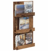 VidaXL Tijdschrift Rek met plank Oudhout 51 x 11 x 102 cm Bewerkt hout