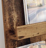 VidaXL Tijdschrift Rek met plank Oudhout 51 x 11 x 102 cm Bewerkt hout