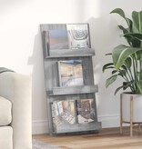 VidaXL Tijdschrift Rek Grijs Sonoma 51 x 11 x 102 cm Bewerkt hout