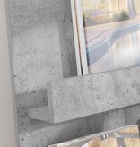VidaXL Tijdschrift Rek Beton Grijs 51 x 11 x 102 cm Bewerkt hout