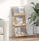 VidaXL Tijdschrift Rek Sonoma Eiken 51 x 11 x 102 cm Bewerkt hout