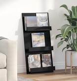 VidaXL Tijdschrift Rek Zwart Eiken 51 x 11 x 102 cm Bewerkt hout