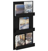 VidaXL Tijdschrift Rek Zwart Eiken 51 x 11 x 102 cm Bewerkt hout