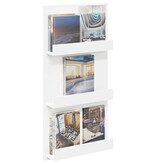 VidaXL Tijdschrift Rek met plank Wit 51 x 11 x 102 cm Bewerkt hout