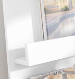 VidaXL Tijdschrift Rek met plank Wit 51 x 11 x 102 cm Bewerkt hout