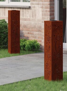 VidaXL Solar LED Pad Licht 2 pcs Cortenstaal Cortenstaal