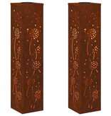 VidaXL Solar LED Pad Licht 2 pcs Cortenstaal Cortenstaal