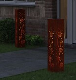 VidaXL Solar LED Pad Licht 2 pcs Cortenstaal Cortenstaal