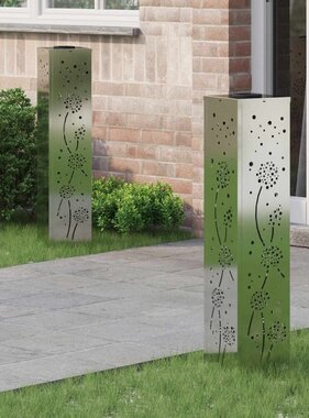 VidaXL Solar LED Pad Licht 2 pcs Gegalvaniseerd Gegalvaniseerd