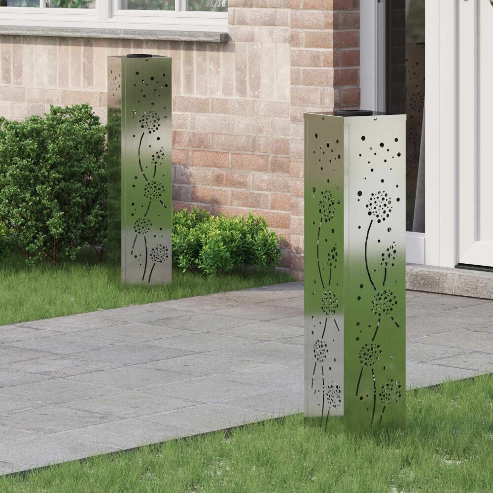 VidaXL Solar LED Pad Licht 2 pcs Gegalvaniseerd Gegalvaniseerd