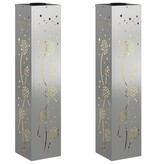 VidaXL Solar LED Pad Licht 2 pcs Gegalvaniseerd Gegalvaniseerd