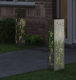 VidaXL Solar LED Pad Licht 2 pcs Gegalvaniseerd Gegalvaniseerd