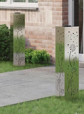 VidaXL Solar LED Pad Licht 2 pcs Roestvrij staal Roestvrij staal