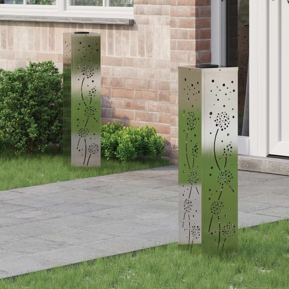 VidaXL Solar LED Pad Licht 2 pcs Roestvrij staal Roestvrij staal