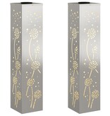 VidaXL Solar LED Pad Licht 2 pcs Roestvrij staal Roestvrij staal