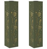 VidaXL Solar LED Pad Licht 2 pcs Olijf Groen Koudgewalst staal