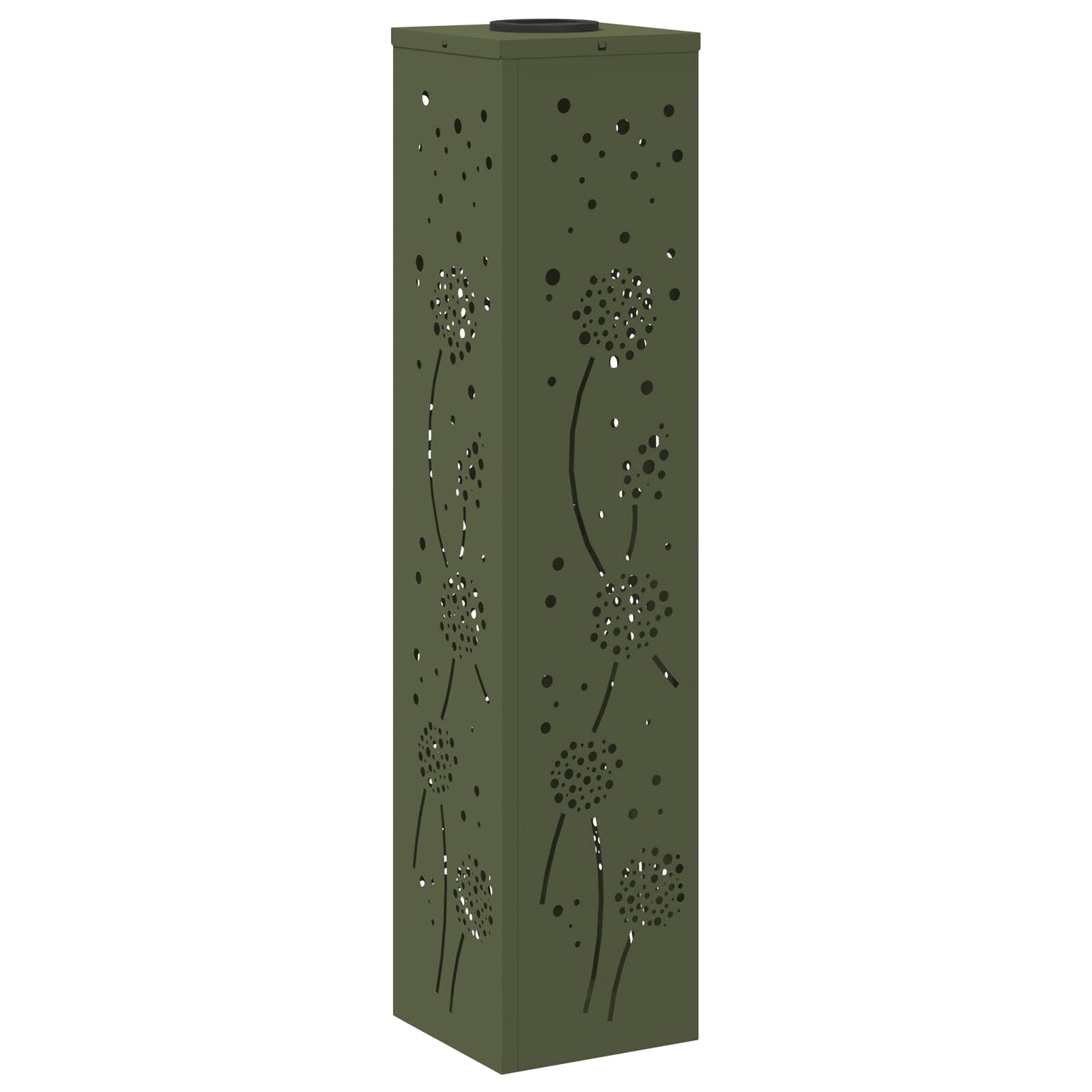 VidaXL Solar LED Pad Licht 2 pcs Olijf Groen Koudgewalst staal