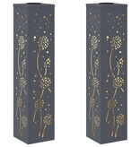 VidaXL Solar LED Pad Licht 2 pcs Antraciet Koudgewalst staal