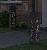 VidaXL Solar LED Pad Licht 2 pcs Antraciet Koudgewalst staal