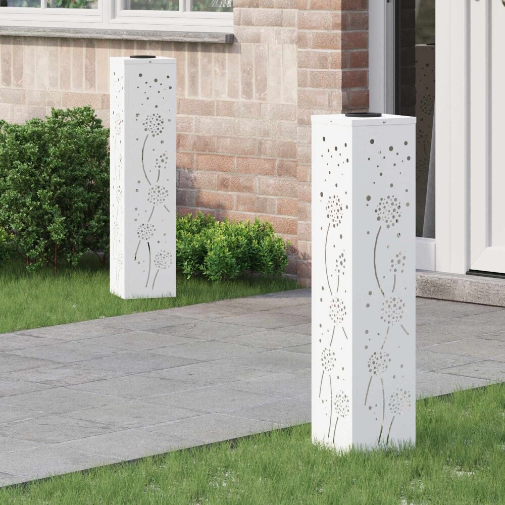 VidaXL Solar LED Pad Licht 2 pcs Wit Koudgewalst staal