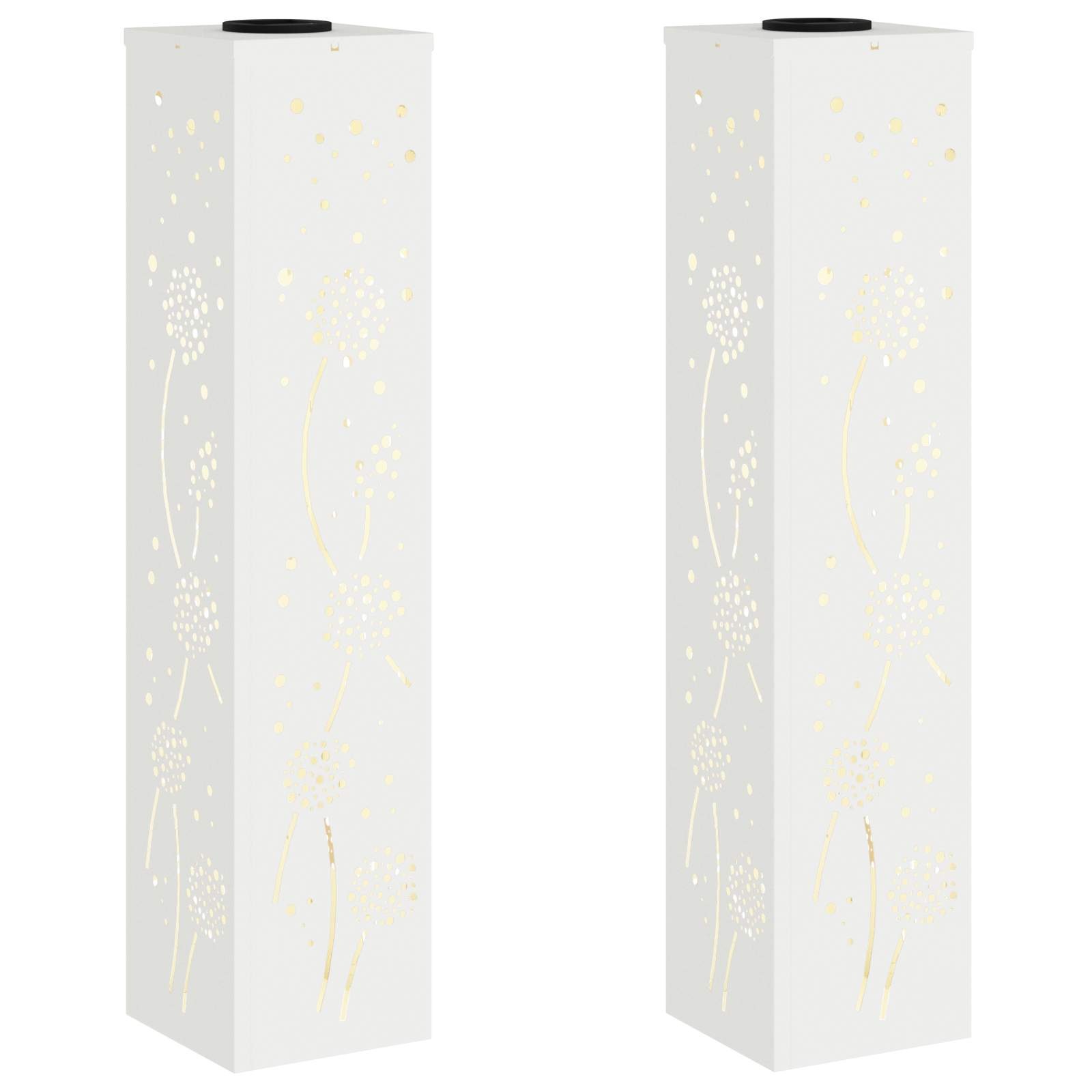 VidaXL Solar LED Pad Licht 2 pcs Wit Koudgewalst staal