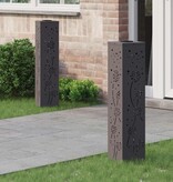 VidaXL Solar LED Pad Licht 2 pcs Zwart Koudgewalst staal