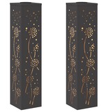 VidaXL Solar LED Pad Licht 2 pcs Zwart Koudgewalst staal