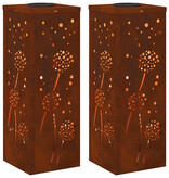 VidaXL Solar LED Pad Licht 2 pcs Cortenstaal Cortenstaal