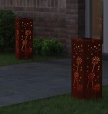 VidaXL Solar LED Pad Licht 2 pcs Cortenstaal Cortenstaal