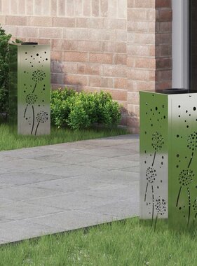 VidaXL Solar LED Pad Licht 2 pcs Gegalvaniseerd Gegalvaniseerd