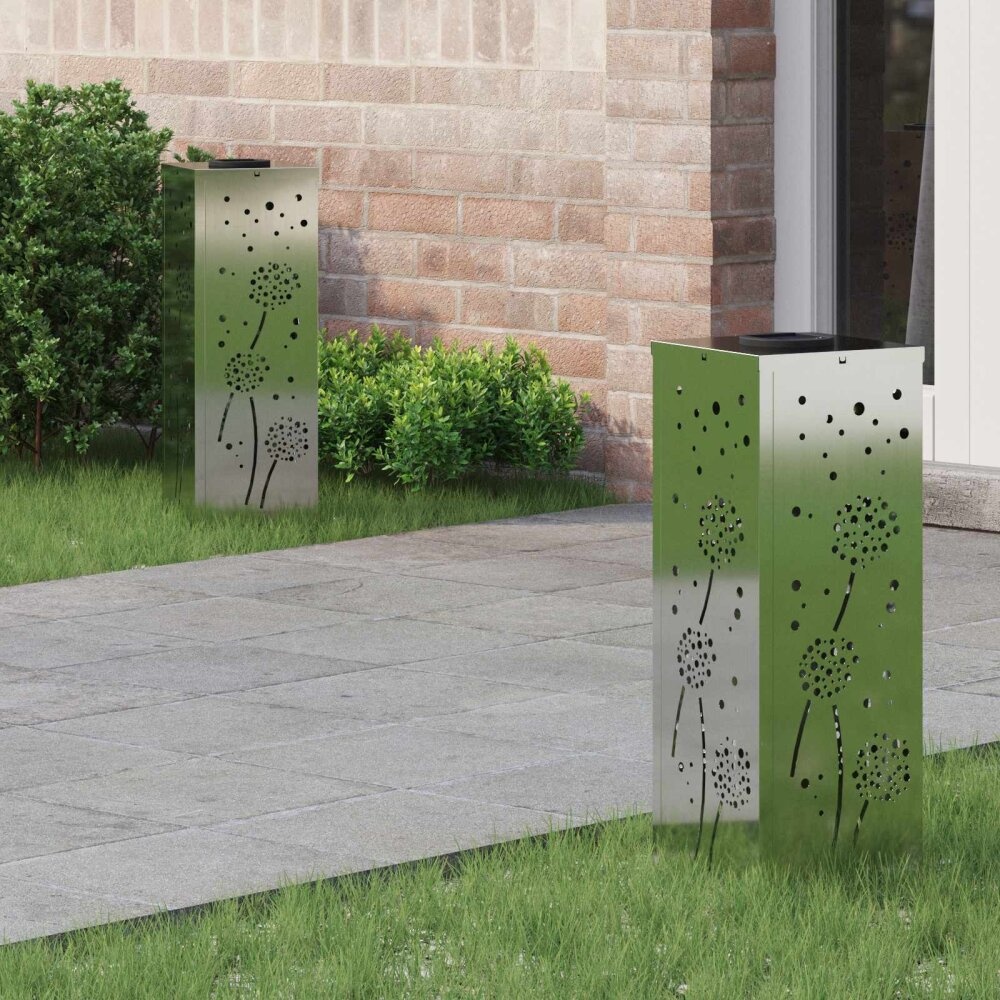 VidaXL Solar LED Pad Licht 2 pcs Gegalvaniseerd Gegalvaniseerd