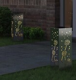 VidaXL Solar LED Pad Licht 2 pcs Gegalvaniseerd Gegalvaniseerd