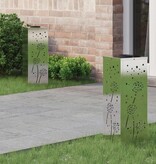 VidaXL Solar LED Pad Licht 2 pcs Roestvrij staal Roestvrij staal