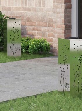 VidaXL Solar LED Pad Licht 2 pcs Roestvrij staal Roestvrij staal