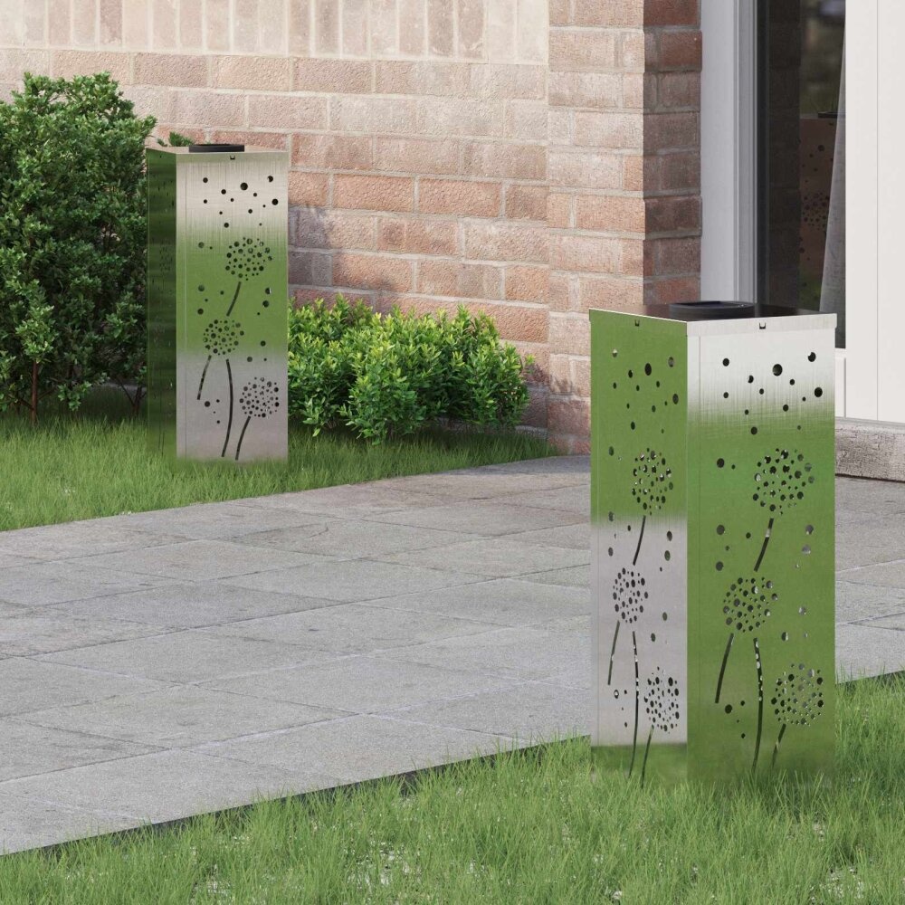 VidaXL Solar LED Pad Licht 2 pcs Roestvrij staal Roestvrij staal