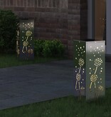 VidaXL Solar LED Pad Licht 2 pcs Roestvrij staal Roestvrij staal