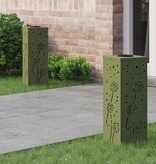 VidaXL Solar LED Pad Licht 2 pcs Olijf Groen Koudgewalst staal