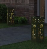 VidaXL Solar LED Pad Licht 2 pcs Olijf Groen Koudgewalst staal