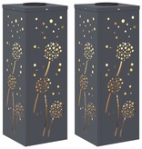 VidaXL Solar LED Pad Licht 2 pcs Antraciet Koudgewalst staal