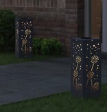 VidaXL Solar LED Pad Licht 2 pcs Antraciet Koudgewalst staal