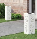 VidaXL Solar LED Pad Licht 2 pcs Wit Koudgewalst staal