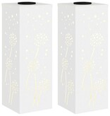 VidaXL Solar LED Pad Licht 2 pcs Wit Koudgewalst staal