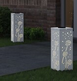 VidaXL Solar LED Pad Licht 2 pcs Wit Koudgewalst staal