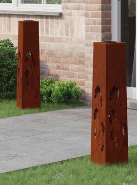 VidaXL Solar LED Pad Licht 2 pcs Cortenstaal Cortenstaal