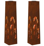 VidaXL Solar LED Pad Licht 2 pcs Cortenstaal Cortenstaal