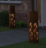 VidaXL Solar LED Pad Licht 2 pcs Cortenstaal Cortenstaal